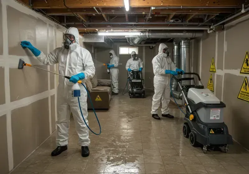 Basement Moisture Removal and Structural Drying process in West Torrington, CT